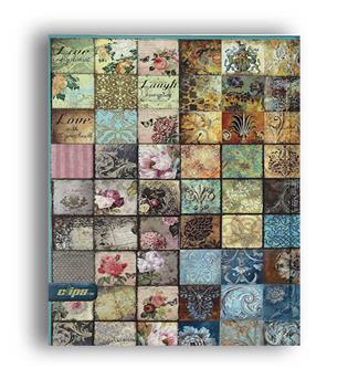 دفترچه یادداشت 100برگ طرح موزائیک(کلیپس)