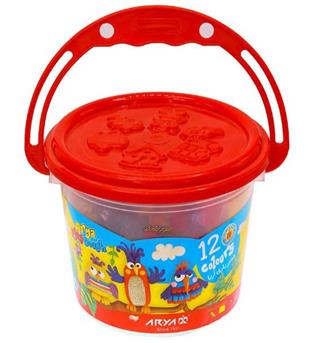آریا خمیر سطلی 12 رنگ با dvd(آریا)
